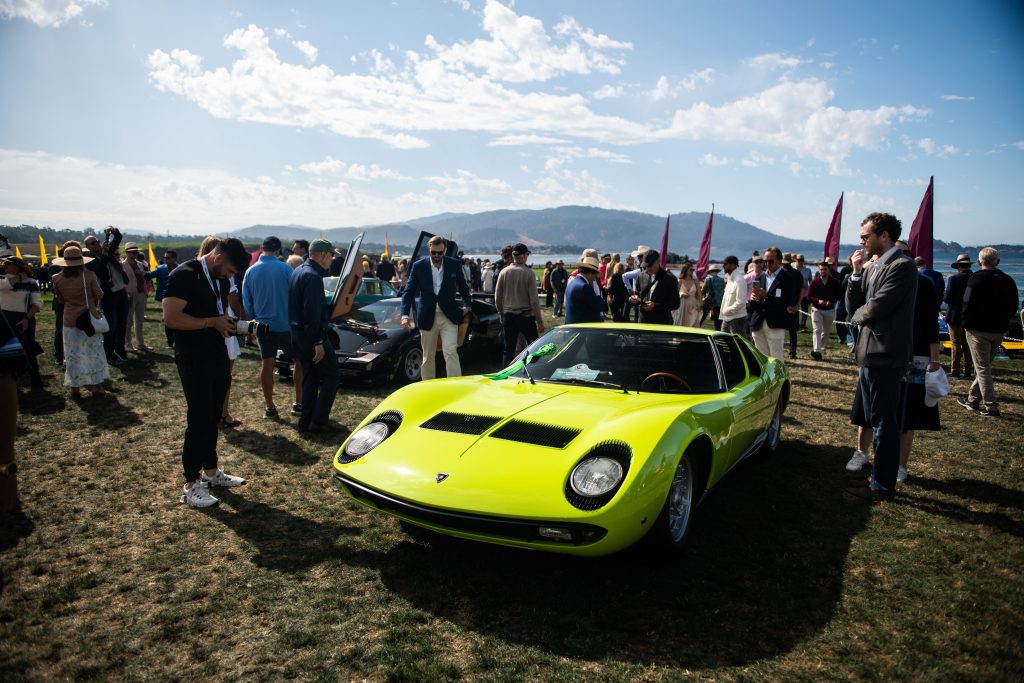 Historic Lamborghini classics on display, bridging the past and present at Pebble Beach