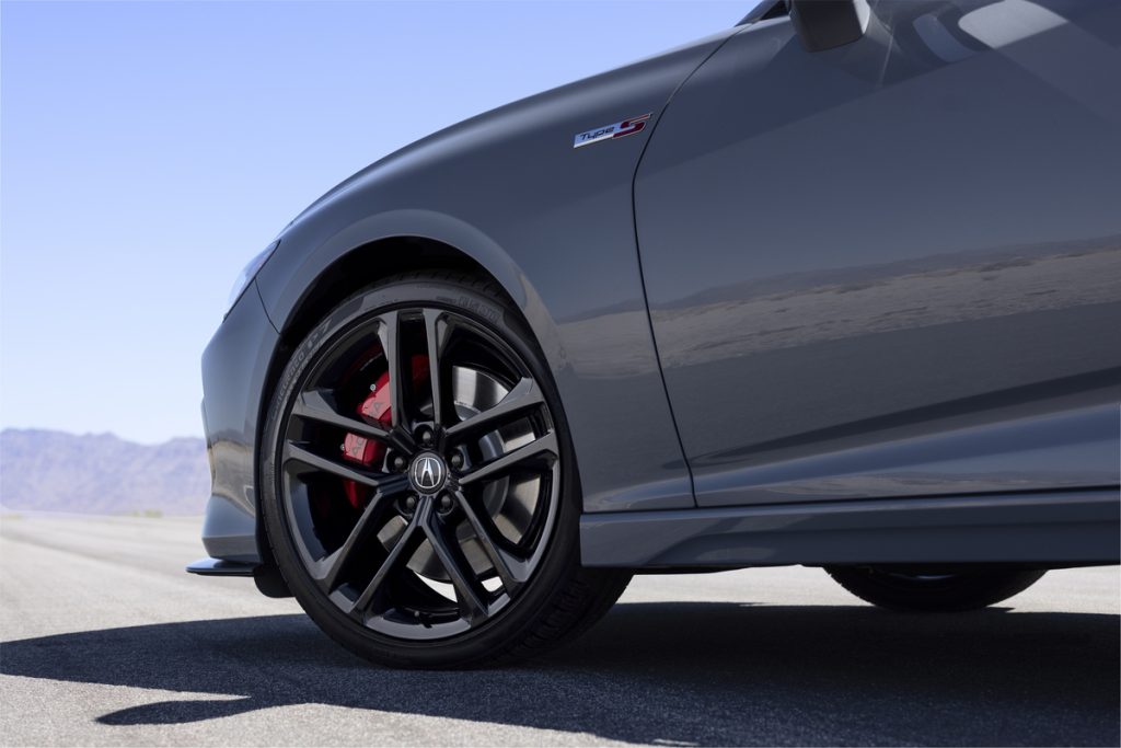 2024 Acura TLX A-Spec variant with sporty enhancements, including 19-inch Shark Gray wheels