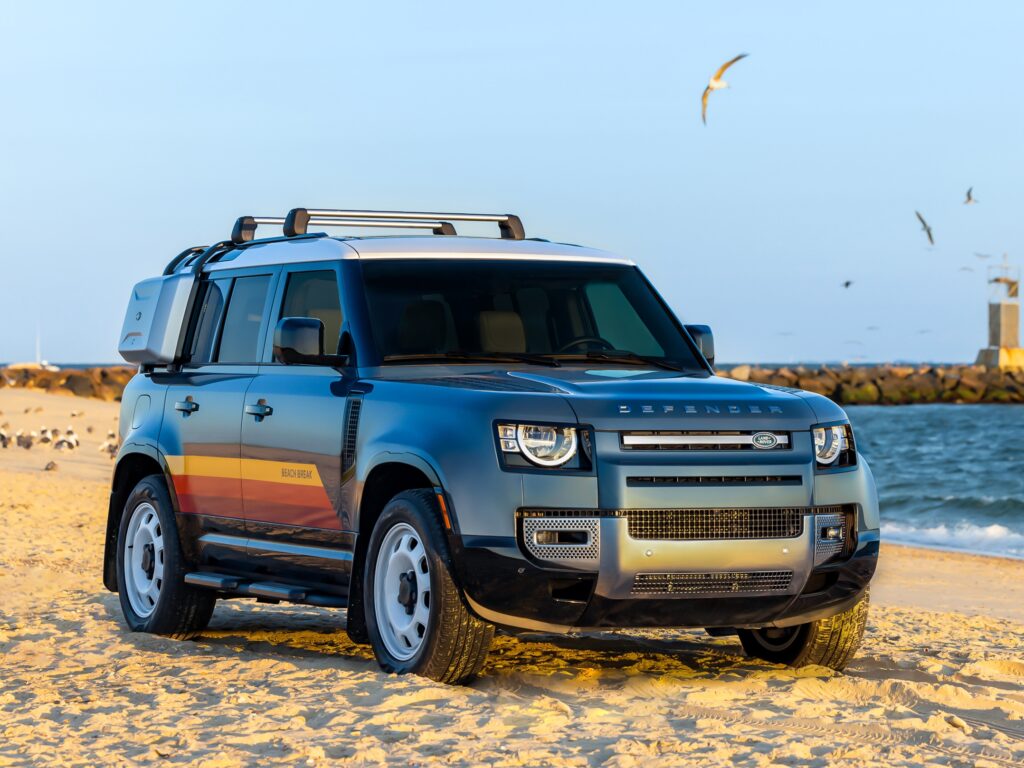 View stunning images of the limited-edition Defender ‘Beach Break,’ showcasing its surf-inspired design, rugged features, and coastal adventure appeal - Visit Carsfera.com