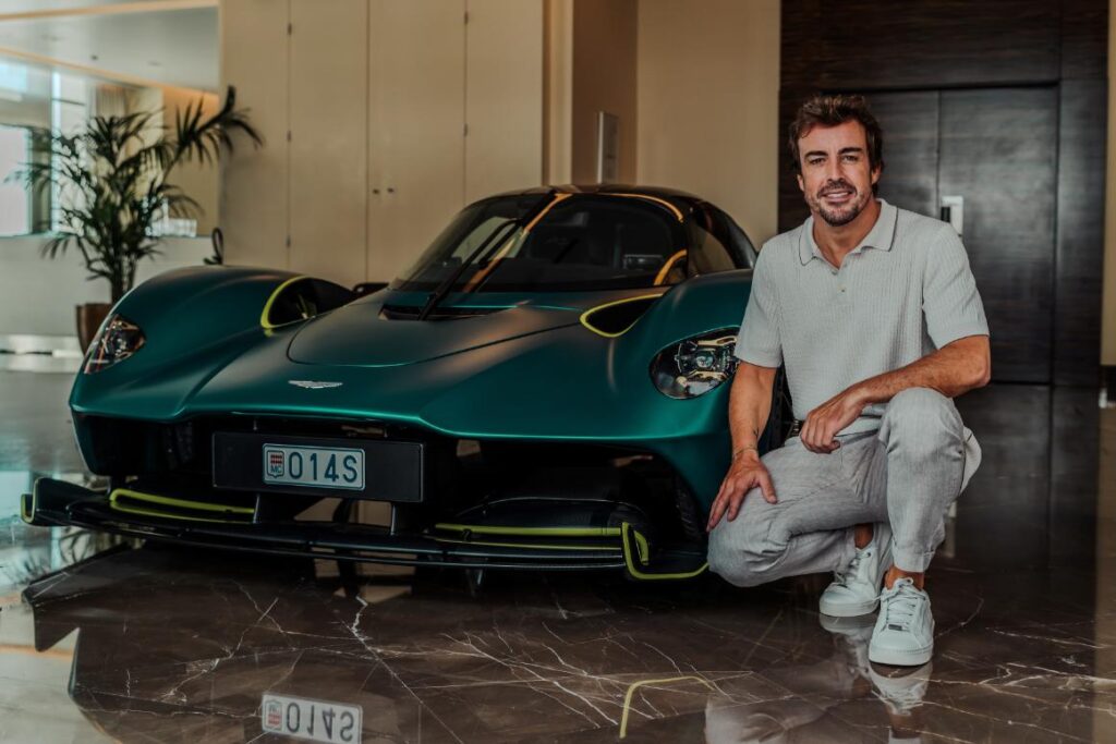 Fernando Alonso takes delivery of his custom Aston Martin Valkyrie, celebrating a career of dedication, precision, and racing excellence