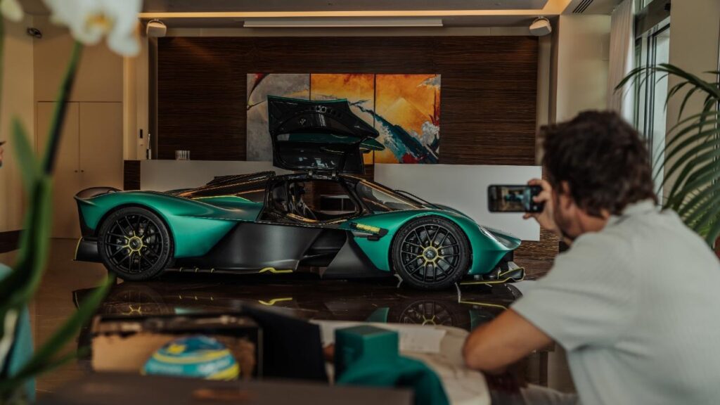 Fernando Alonso takes delivery of his custom Aston Martin Valkyrie, celebrating a career of dedication, precision, and racing excellence