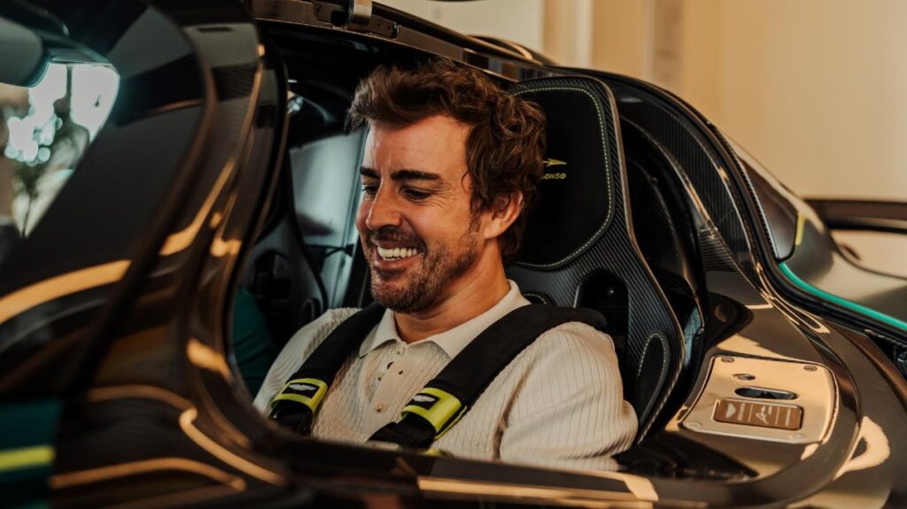 Fernando Alonso takes delivery of his custom Aston Martin Valkyrie, celebrating a career of dedication, precision, and racing excellence