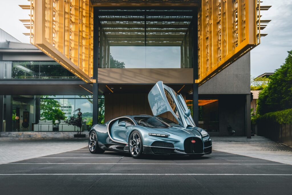 Stunning images showcasing the Bugatti Tourbillon, blending luxury, innovation, and iconic destinations from its global journey