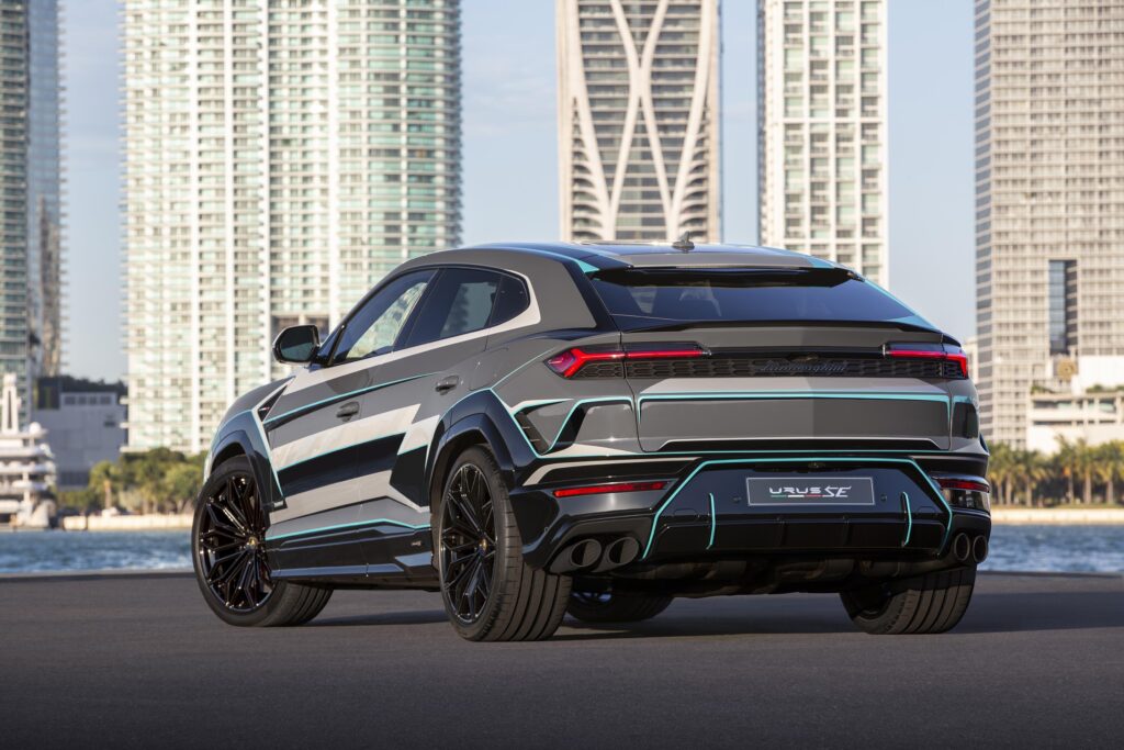 Miami-inspired Lamborghini Urus SE unveiled during Art Basel, showcasing vibrant custom design and hybrid innovation