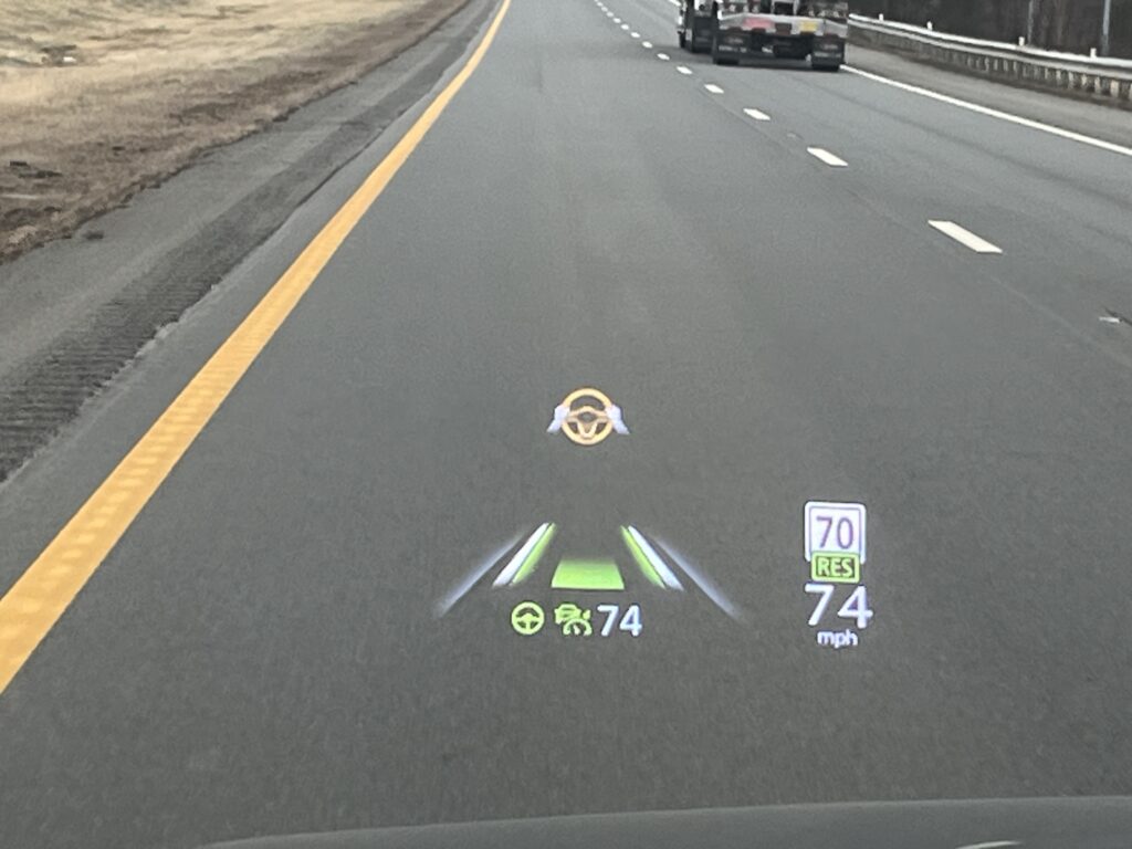 2025 Mazda CX-90 Machine Gray Metallic Cruise Control in Heads up display