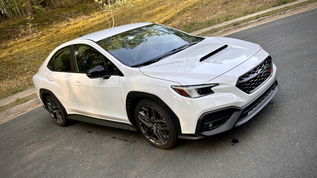 2025 Subaru WRX tS Crystal Black Silica trim, 19-inch alloy wheels, rally-inspired performance sedan