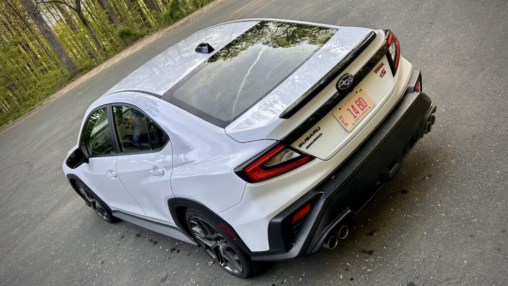 2025 Subaru WRX tS Crystal Black Silica trim, 19-inch alloy wheels, rally-inspired performance sedan.