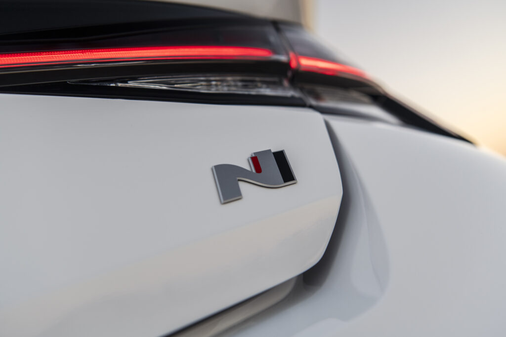 2025 Hyundai Elantra N sports sedan with aggressive styling and performance design.