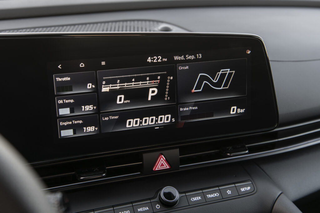 2025 Hyundai Elantra N sports sedan with aggressive styling and performance design.