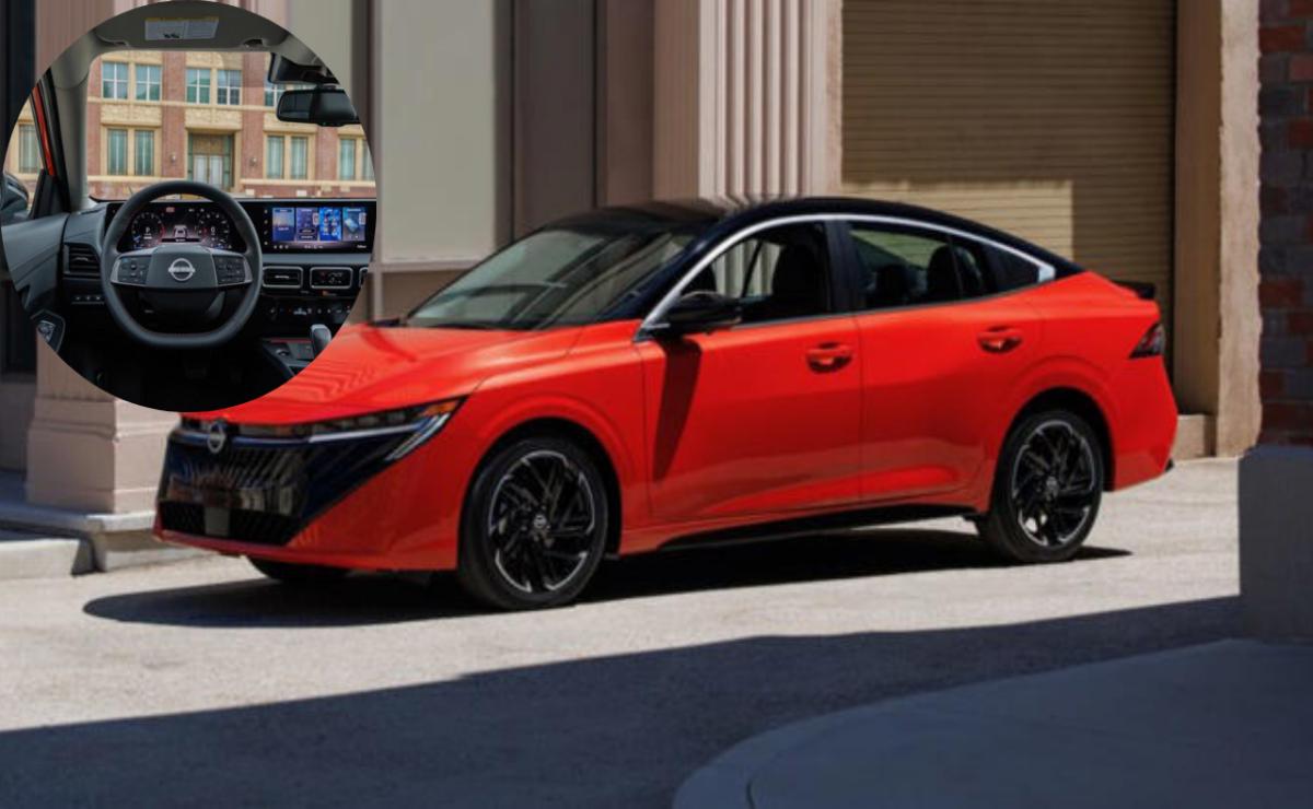 A sleek red electric car parked on a city street.