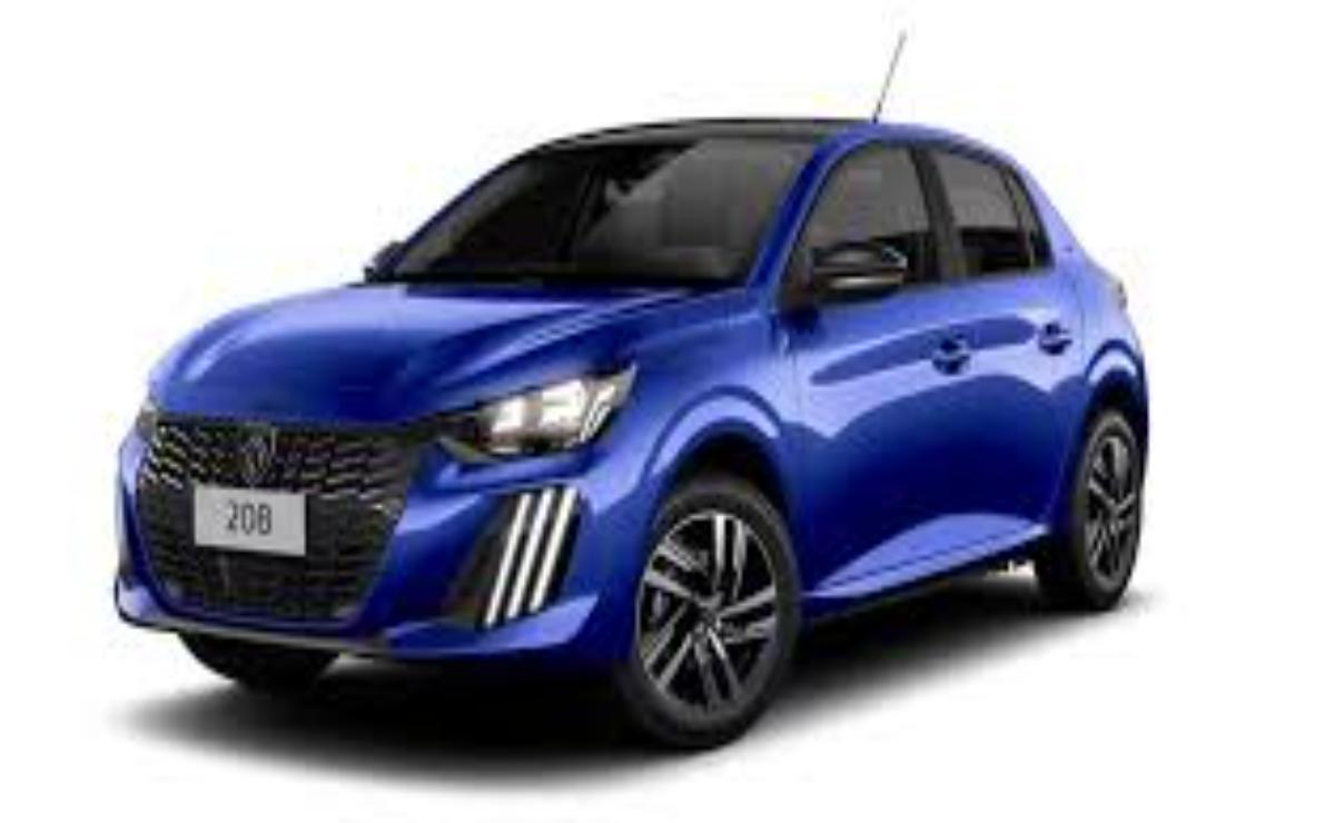 Sleek blue compact car with modern design features.