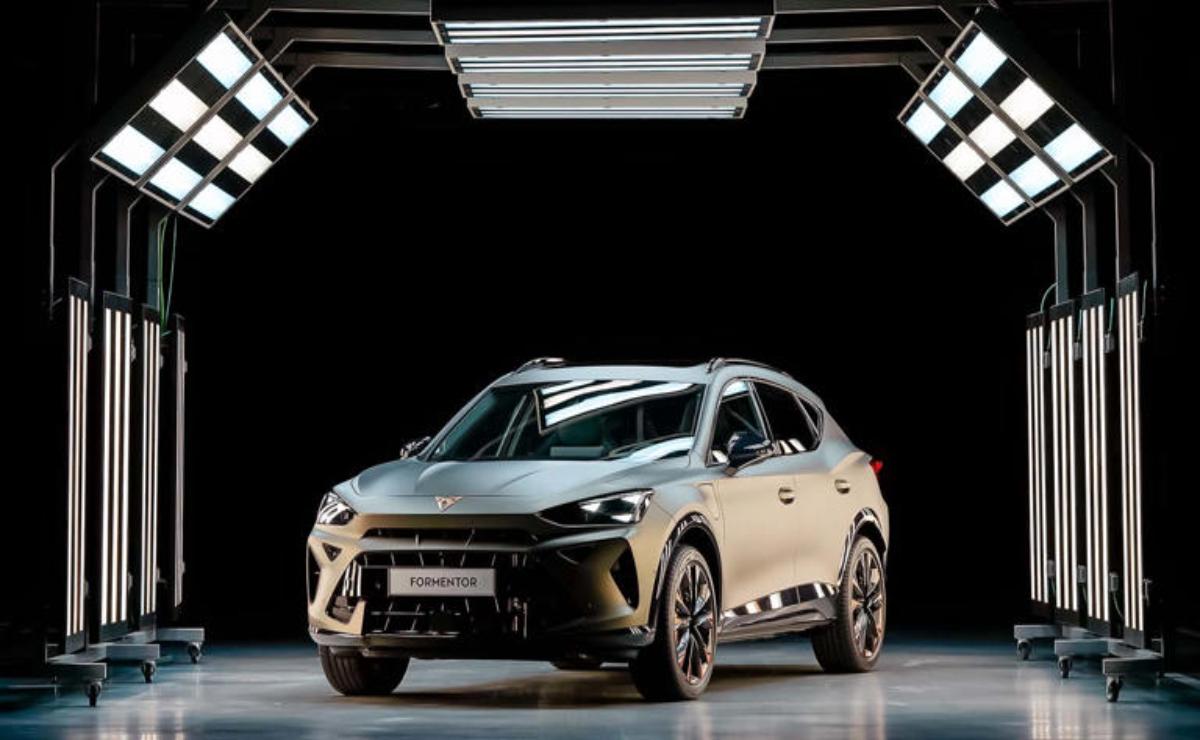 A sleek, modern SUV showcased against a dark background.