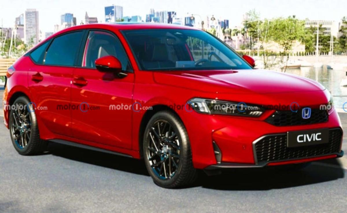 Red sports sedan parked outdoors on a sunny day.