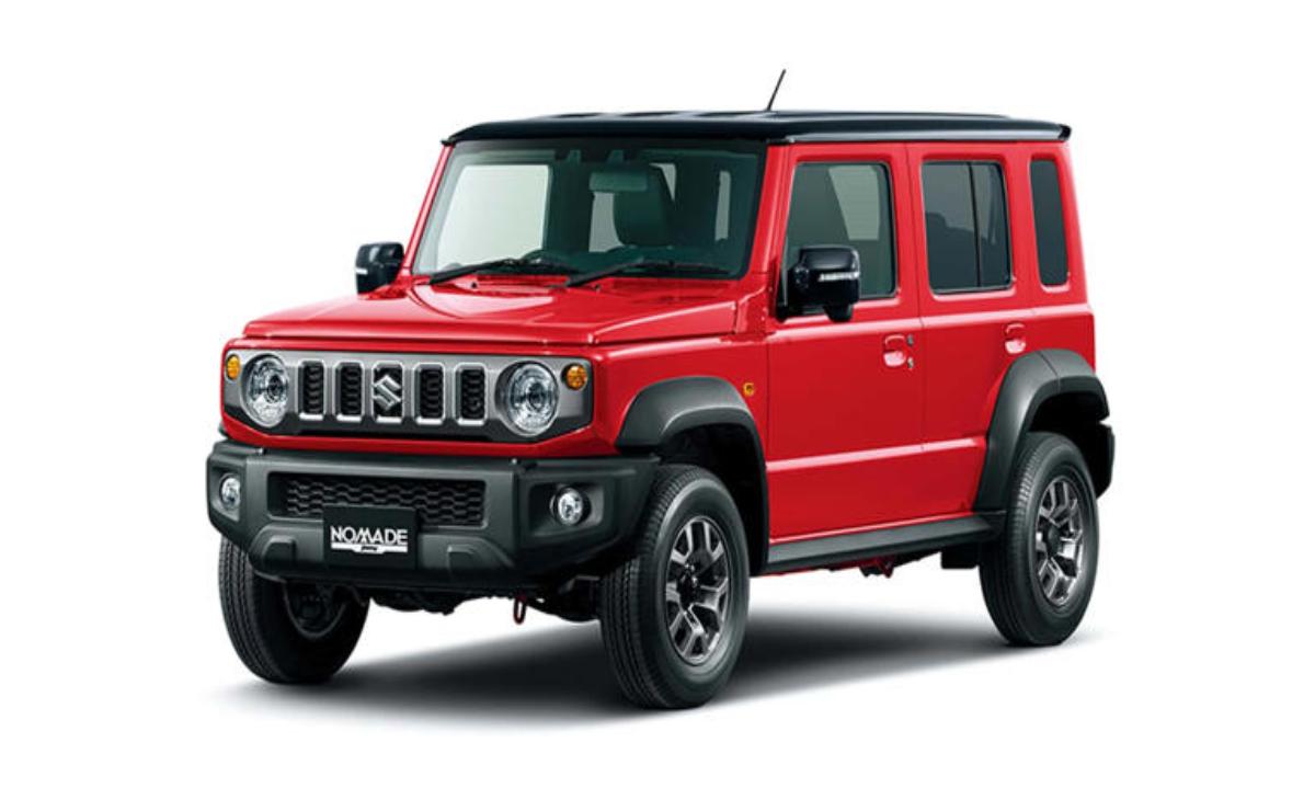 Red compact SUV with black accents and rugged design.