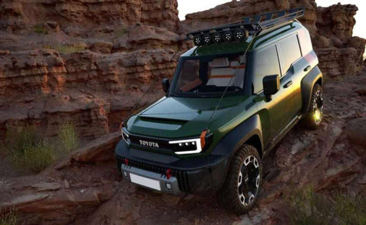 A rugged green off-road vehicle parked on rocky terrain near a canyon.