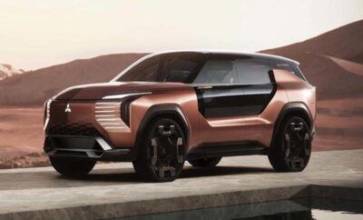 Futuristic bronze SUV with sleek design and black accents.