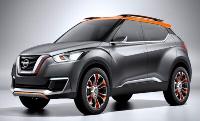 Sleek, modern SUV concept with orange accents and sharp design.