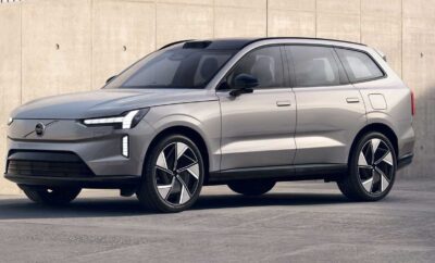 Sleek silver electric SUV with modern design and aerodynamic features.