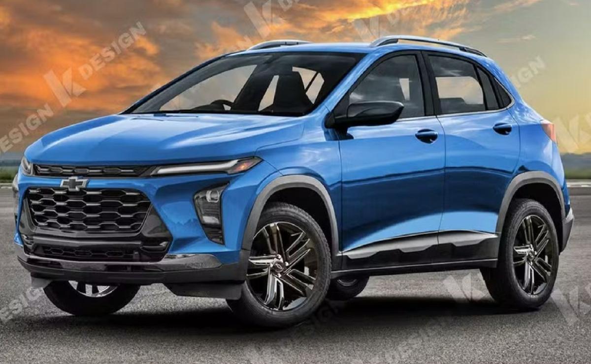 Blue modern SUV parked outdoors during sunset.