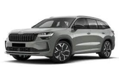 Sleek gray SUV with modern design and black accents.