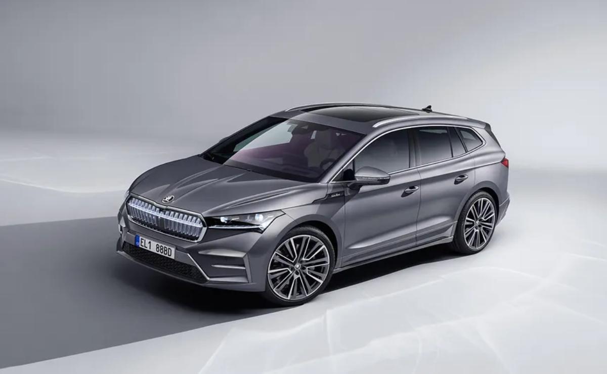 Sleek, modern gray electric SUV with stylish design and aerodynamic features.