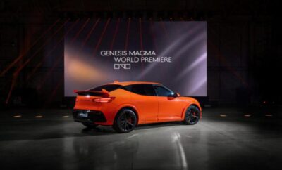 Orange Genesis Magma car showcased at world premiere event.
