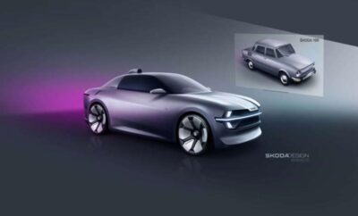Sleek futuristic electric car with smooth curves and modern design.