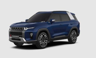 Sleek blue compact SUV with modern design and black accents.