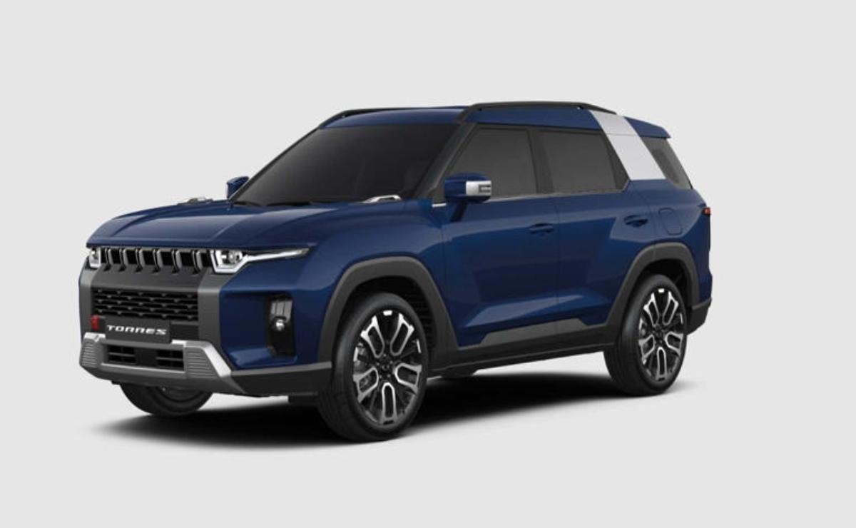 Sleek blue compact SUV with modern design and black accents.