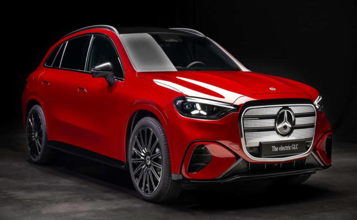 Sleek red luxury SUV with modern design and black accents.