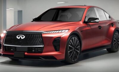Sleek red luxury SUV with modern angular design and black accents.
