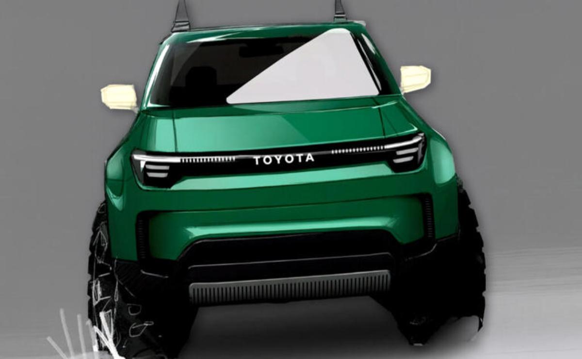 Front view of a green Toyota SUV with modern headlights.