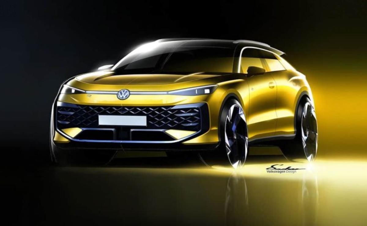Sleek golden futuristic Toyota car with sharp design and glowing accents.