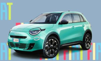 A sleek mint green compact SUV with black wheels on a colorful background.