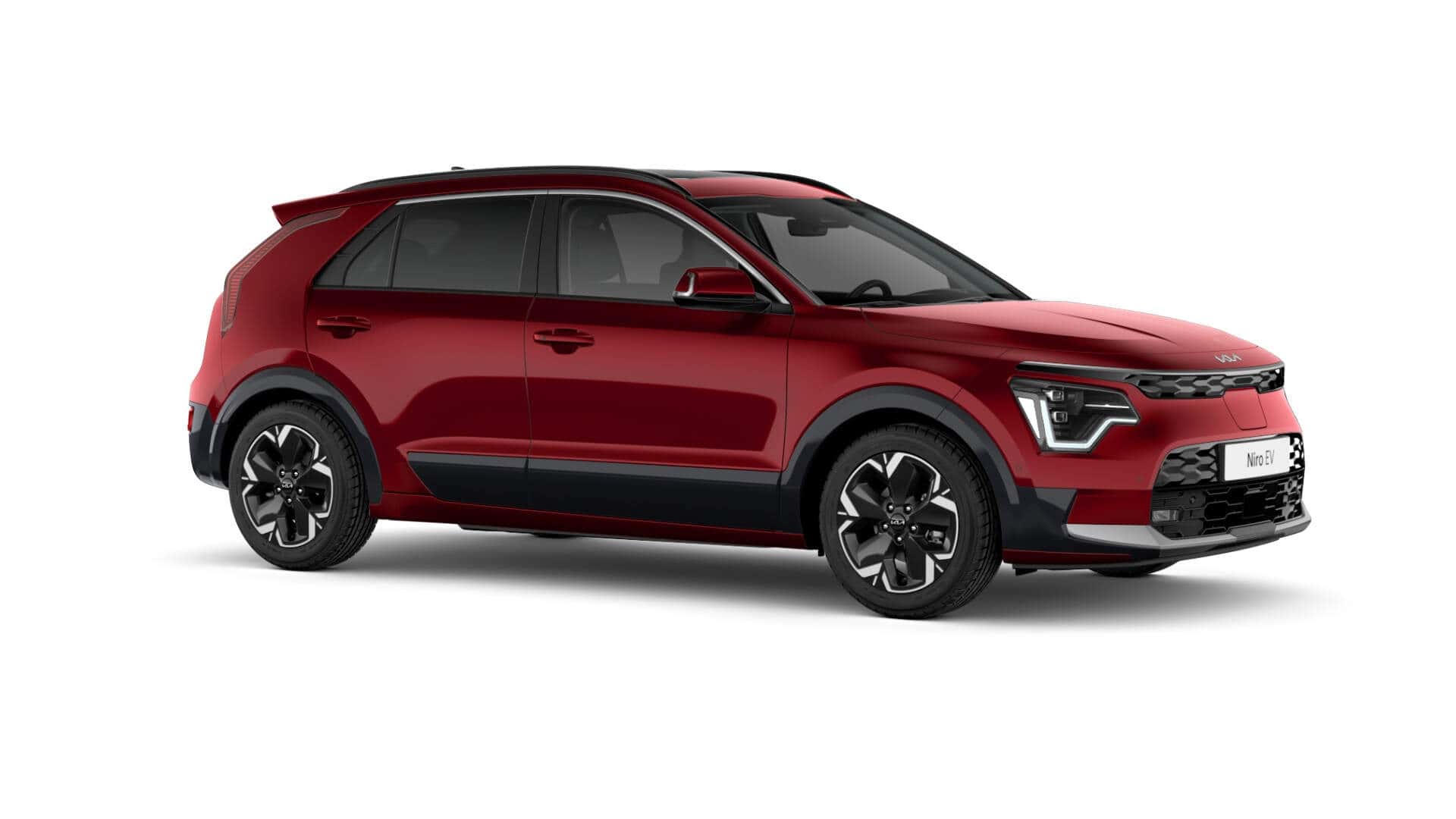 A sleek red compact SUV with black accents and modern design.