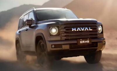 A rugged Haval SUV kicking up dust on a dirt road.