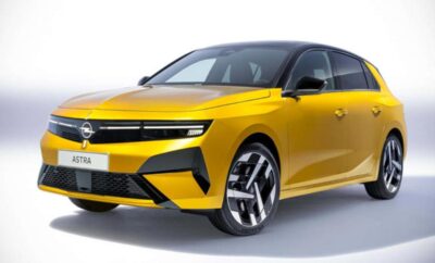 A sleek yellow Opel car with modern design details.