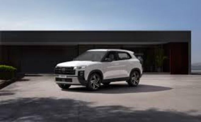 A sleek white SUV parked in front of a modern house during daytime.