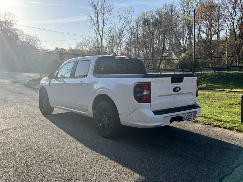 2025 Ford Maverick Lobo parked outdoors showcasing its street-performance design and compact truck proportions